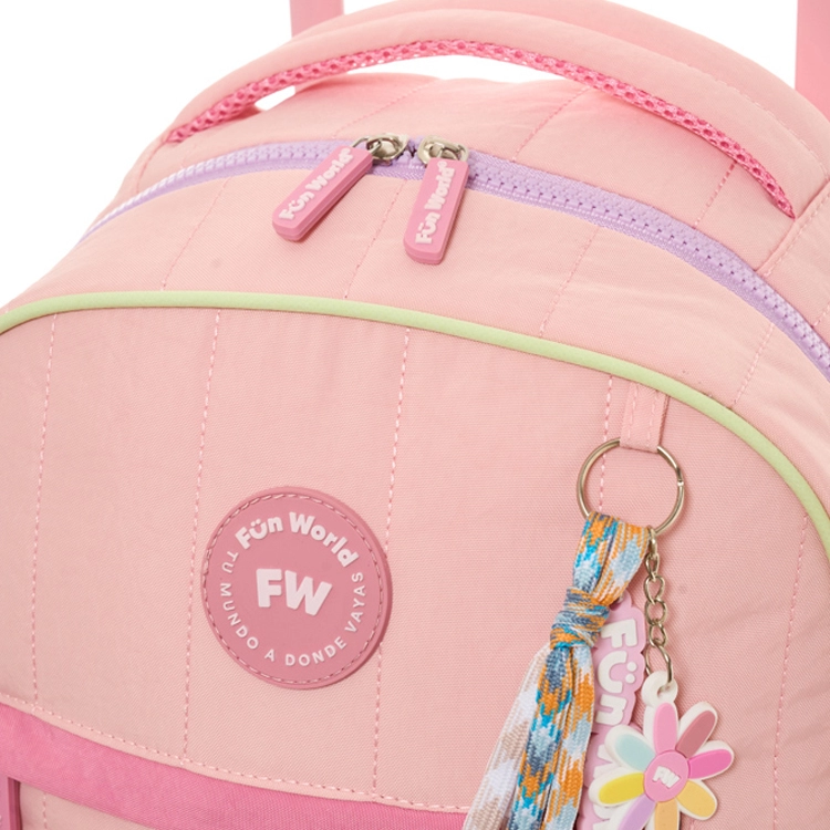 Mochila Escolar FW 2026 Fun World 18" con Carro Candy Rosa Art.202160